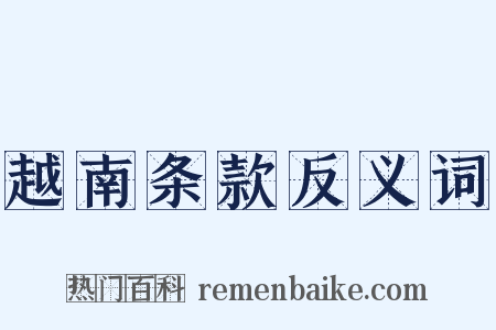 越南条款反义词是什么意思的图片